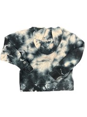 Zine Hoodie Men’s Medium Blue White Black Cloud Tie Dye Pullover Sweatshirt