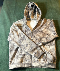 Hollister Men’s Full Zip Hooded Boxy Fit Camo Hoodie Gray/White Size M