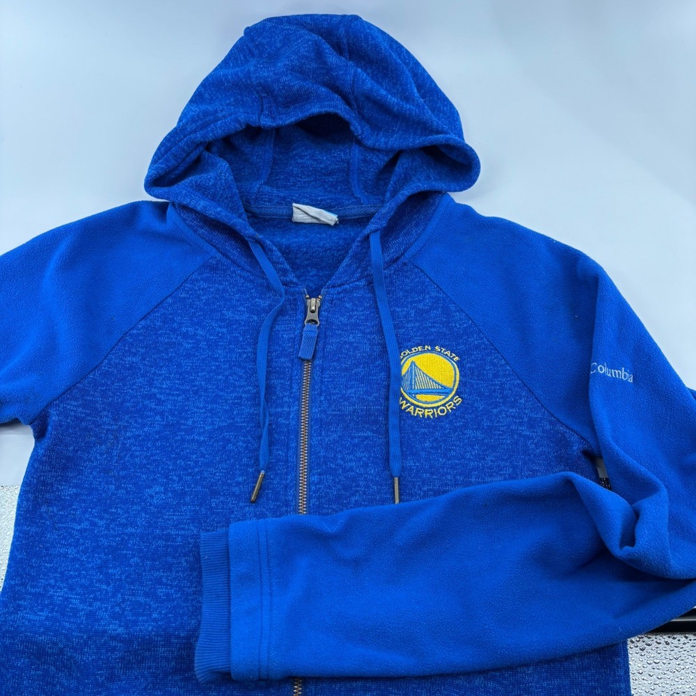 Columbia Golden State Warriors Hoodie Mens Medium Blue Full Zip NBA Fleece