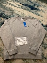 NWT Adidas Originals Trefoil Essentials Crew Sweatshirt Grey Men’s Sz L FRESHIP