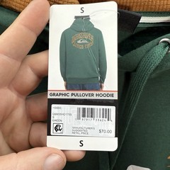 Quiksilver Sweatshirt Adult Small Green Hoodie Pullover Skater Surfer Grunge NEW