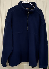 Vintage 90s Eddie Bauer EBTEK Men’s L Blue 1/4 Zip Fleece Pullover Jacket