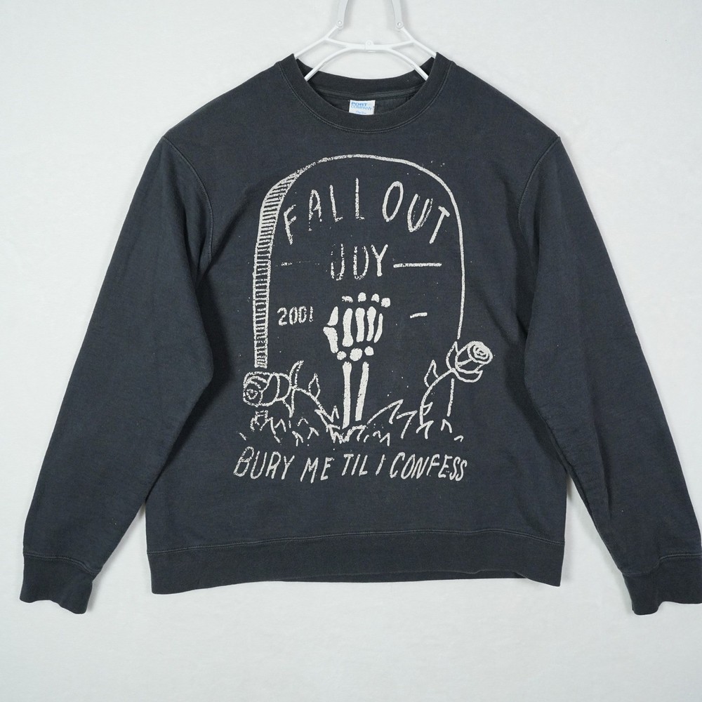 Fall Out Boy Grave Crewneck Sweatshirt Bury Me Til I Confess Black Size L