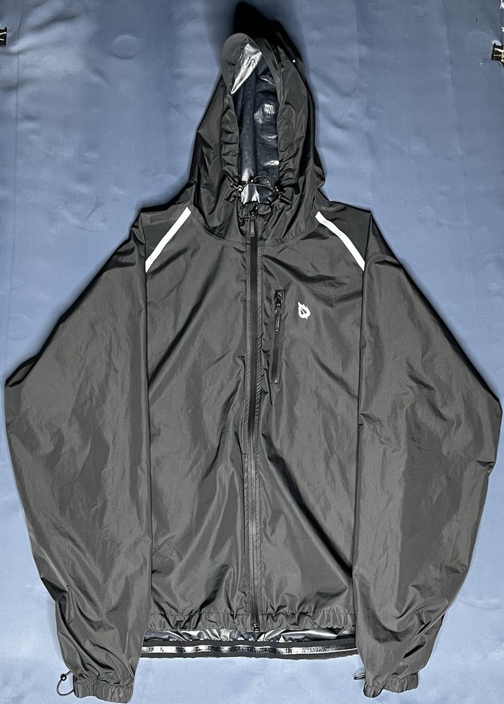 Baleaf Men 100% Polyester Long Sleeve Zip Up Hoodie Black Size 3XL Made In China
