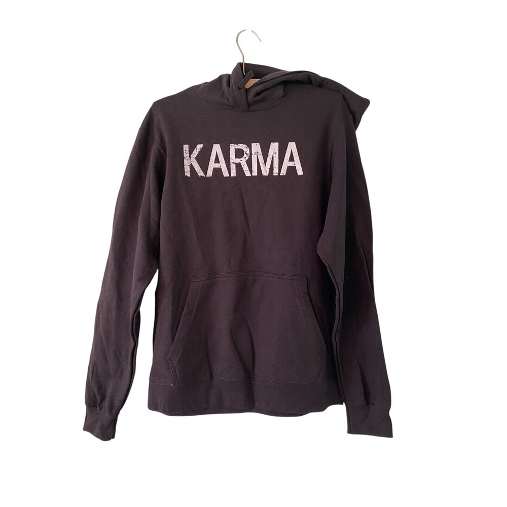 Black Hoodie Medium Karma – Funny Sarcastic Graphic Tee Unisex Hooded Sweatshirt