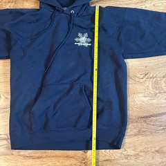 Vintage Hanes Printpro Rim Nordic Ski Resort Navy Blue Hoodie Sweatshirt Size M