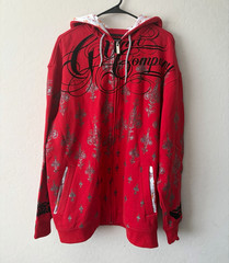 G-Unit Clothing (50 Cent) Men’s Red Zip Up Graphic Print Hoodie, XL