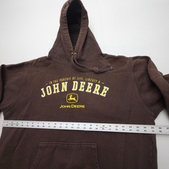 John Deere Hoodie Mens XL Spellout Logo Farmer Ranch Workwear Pullover