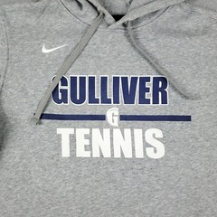 Nike Sweater Mens Medium Gray Swoosh Pullover Hoodie Sweatshirt *