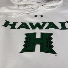 Under Amour University of Hawaii Warriors Hoodie White Size XL Loose Fit GUC