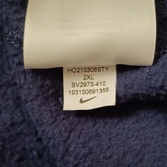 Nike Hoodie Mens XXL Blue Big Center Swoosh Spellout Pull Over Long Sleeve