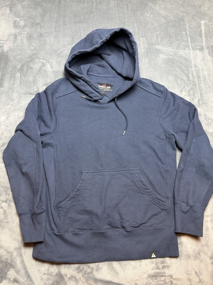 American Giant Hoodie Mens Med Blue Heavyweight Fleece Cotton Pullover Made USA