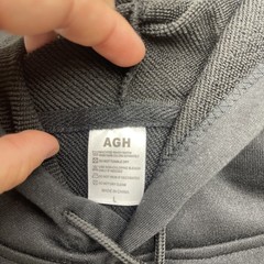 AGH Solid Black Basic Long Sleeve Pulllover Hoodie Unisex Adults Size Large