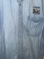 ALASKA All Season Denim Blue Jean Cotton Denim Button-up Men Size Large (WTF99)