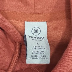 Hurley Mens Red Long Sleeves Pullover Hoodie with Pockets Size Large