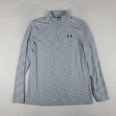 Under Armour Sweater Mens Large Gray Fitted Heatgear Activewear Performance Tech
