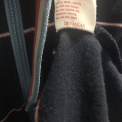 Lacoste L!VE Hoodie Sweater Full Zip Men’s size 7 XXL Navy Blue Red White Stripe