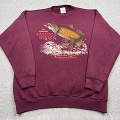 VTG Tackle Fishing Sweatshirt Men’s XL Maroon Tungsten Talon Hooks USA Made Crew