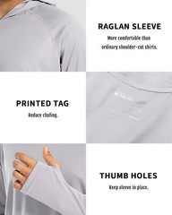 Men’s UPF50+ Sun Protection UV Block Shirts Outdoor Fishing Performance Hoodies