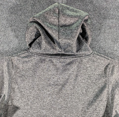USA Embroidered Flag Logo Drawstring Pullover Hoodie Mens Medium Patriotic Gray