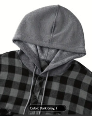 Hoodie Blue-Red-Purple-Green Dark Gray Shirt Flannel Look L-XL-2XL-3XL Free Ship