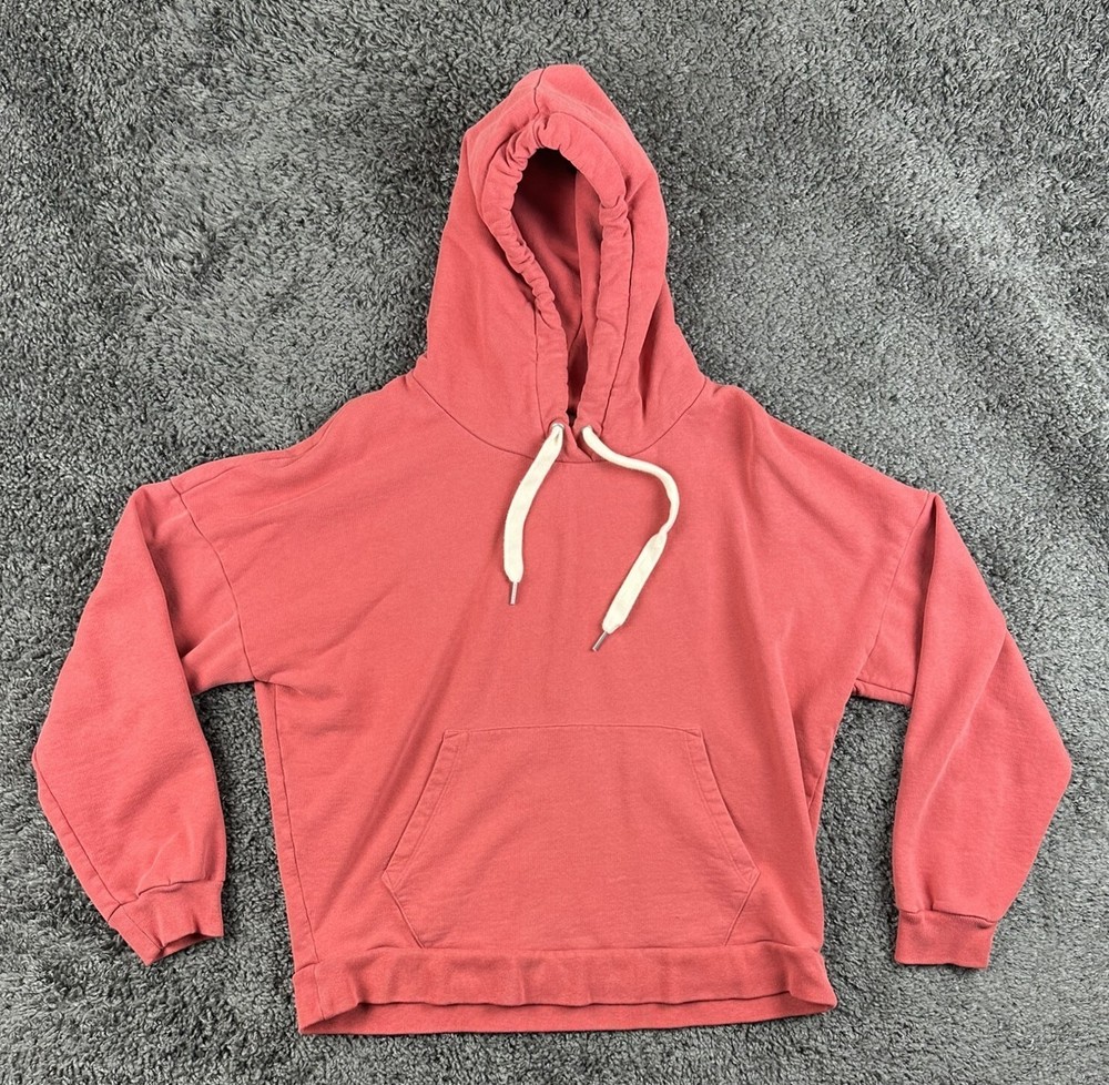 Outerknown Second Spin Hoodie Womens S Coral Pink Organic Cotton Sweatshirt
