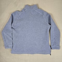 Rhone Weekend Pullover Henley Mens Large Blue Midweight Quilted Fabric *READ
