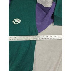 Dunlop Vintage 90s Mens Colorblock Quarter Zip Sweatshirt Green Purple Medium