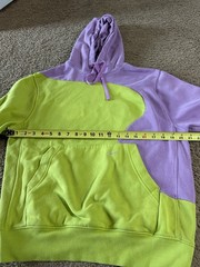 Nike Sportswear Club Color-Clash Pullover Hoodie Size S Lime Green Purple Men’s