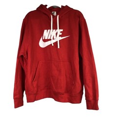 Nike Sportswear Mens Large Pullover Hoodie Red Long Sleeve Casual Lounge Basic
