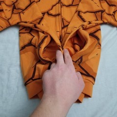 Marvel Comics The Thing Fantastic Four Hoodie Mens Large Orange Zip Rock Pattern