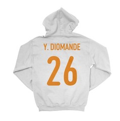 Ivory Coast 2026 Soccer Diomande 26 Jersey-Style Unisex Hooded Sweatshirt