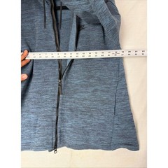 Nike Full Zip Hoodie Blue Space Dye Knit Pleated Back Mens XL Activewear Jacket