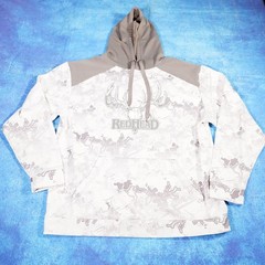 RedHead Mens Hoodie White Deer Skull White Gray Camo Long Sleeve Large