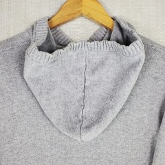 ALTERNATIVE Size Large Mens Knit Cotton+Cashmere Hooded Sweatshirt Hoodie Gray
