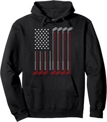 US Flag Golfer Golfing Sport Golf Course American Pride Golf Pullover Hoodie