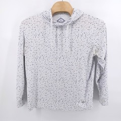 Burlebo Speckled Performance Hoodie White Long Sleeve Mens Large