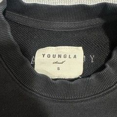 YoungLA Embroidered Crewneck Sweatshirt Long Sleeves Black Mens Size Small