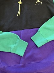 Jordan Air Men’s M Colorblock Pullover Hoodie Black Purple Green Pink Logo