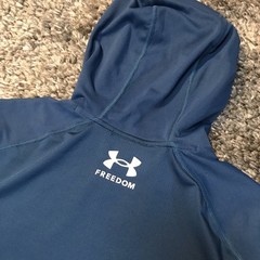 Under Armour Fishing Hoodie Shirt Mens Large Blue Iso Chill Hook Freedom USA
