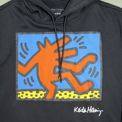 Keith Harring Reason Mens Long Sleeve Fleece Pullover Hoodie Jacket Black 2XL