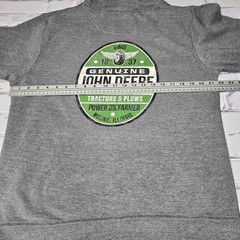 John Deere Mens Heather Gray Pullover Hoodie Graphic Sweatshirt Size Medium