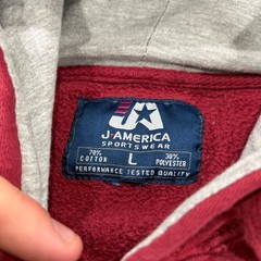 J America Washington State Cougars Hoodie Mens Large Crimson Red WSU Sweatshirt
