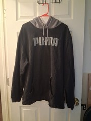 Mens PUMA 3XL PUMA Hoodie Pullover Sweatshirt Black Gray