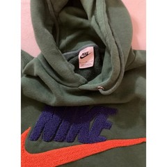 Nike Sportswear Chenille Logo Hoodie Olive Green Orange Purple Mens Medium