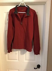 Men’s Deep Red Arrow 1/4 Zip Sweatshirt Size XXL