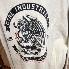 Champion Beige Pullover Hoodie CTRL Industries Graphic Logo Print Men’s XL