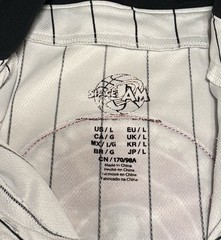 Space Jam Tune Squad Hooded Jersey Size L White With Black Stripes Black Hoodie