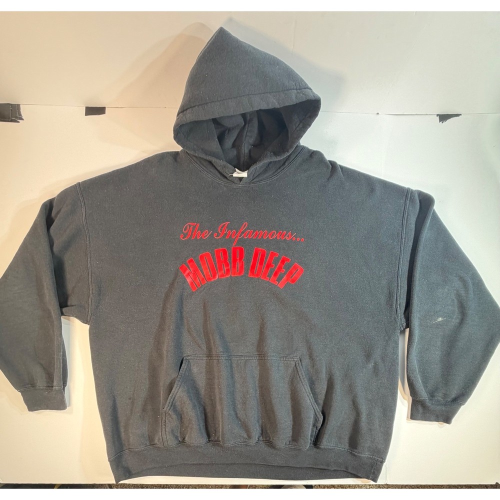 Mobb Deep The Infamous Hoodie Mens 3XL Black Red Hip Hop Rap Graphic Sweatshirt