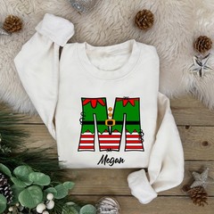 Personalised Alphabet ELF Family Christmas Jumper | Xmas Sweatshirt | Novelty
